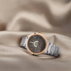 Titan Grandmaster Brown Dial Analog Stainless Steel Strap Watch for Men